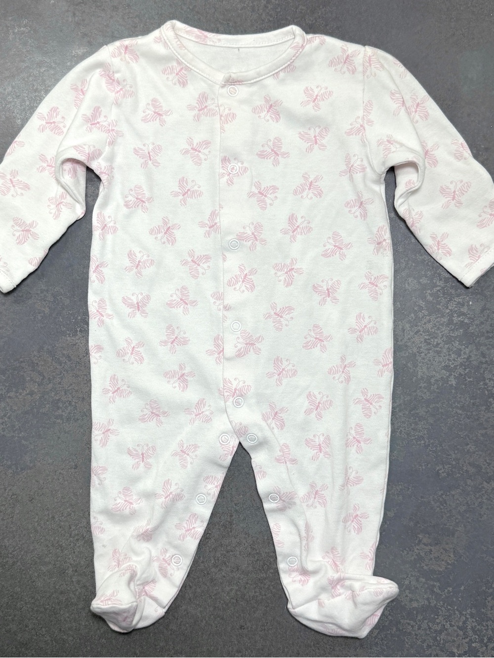Kissy Kissy Newborn Pima Cotton Butterfly Footed One-Piece